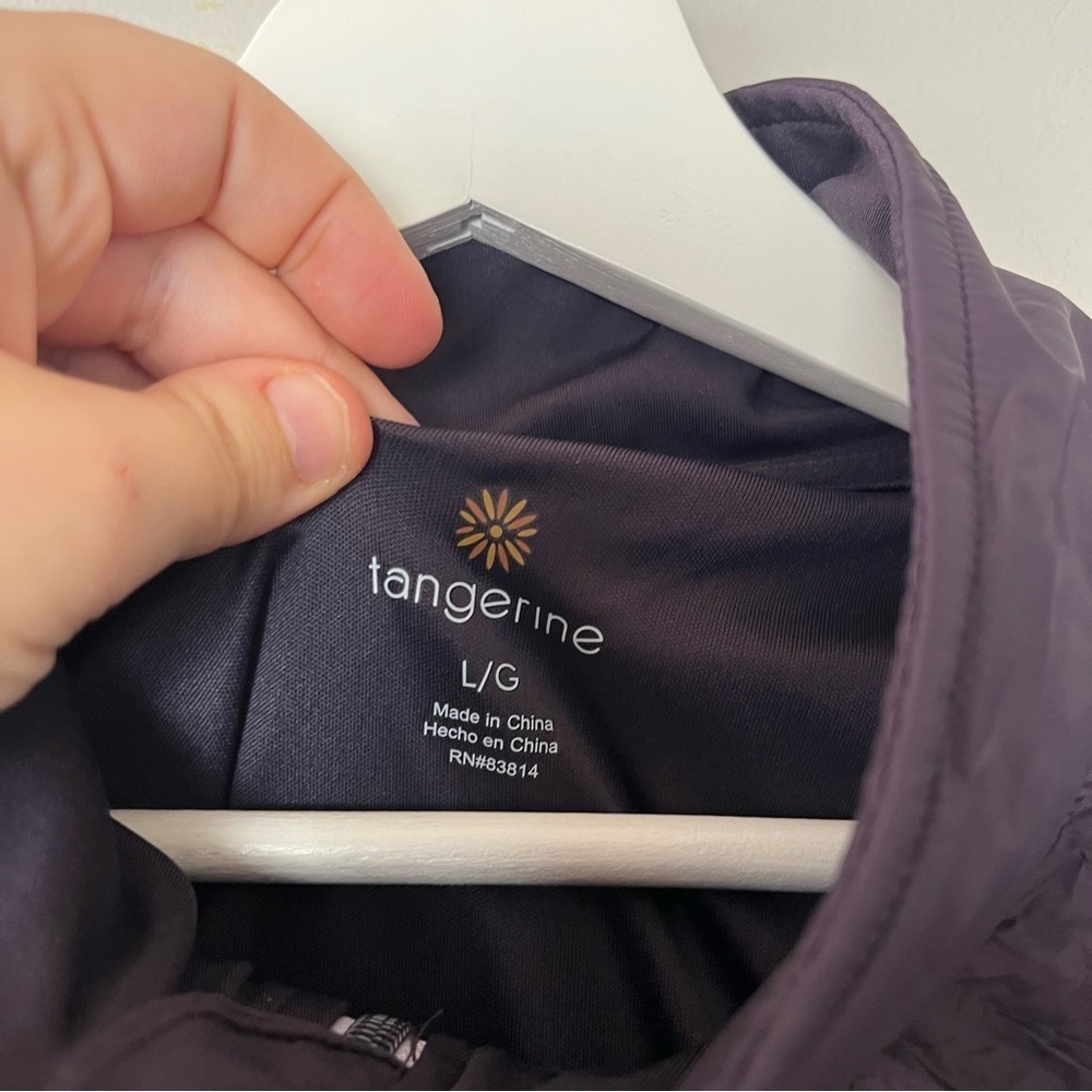 Tangerine Zip-Up Windbreaker Athletic‎ Jacket Dark Purple Large - Picture 3 of 9
